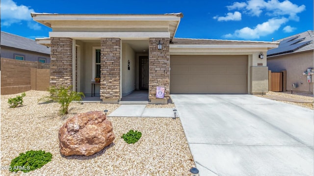 view of front of house with a garage