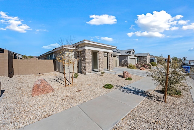 view of front of home with a garage