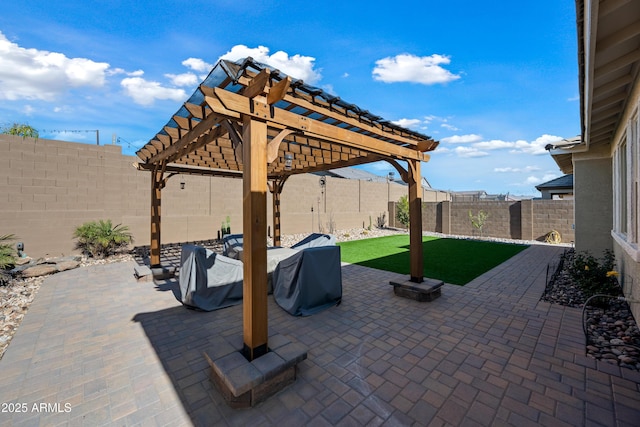 view of patio / terrace with a pergola