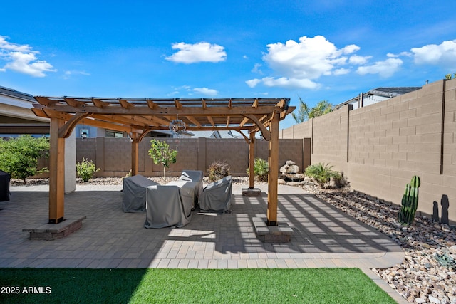 view of patio / terrace with a pergola