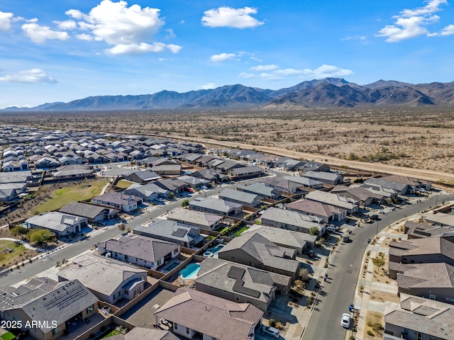 drone / aerial view with a mountain view