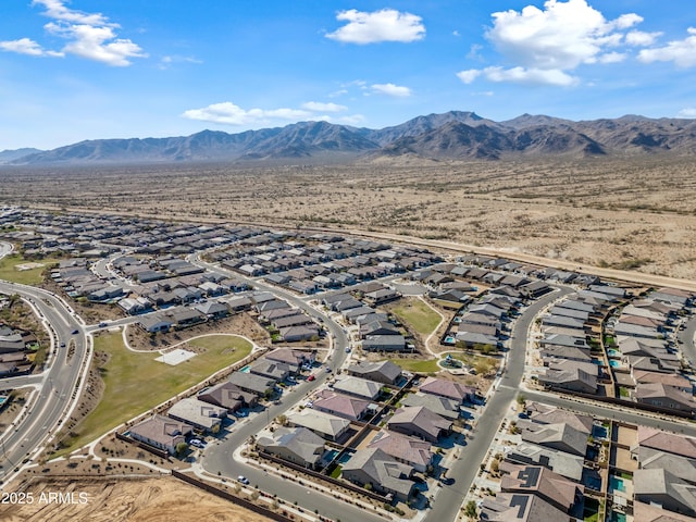 aerial view with a mountain view