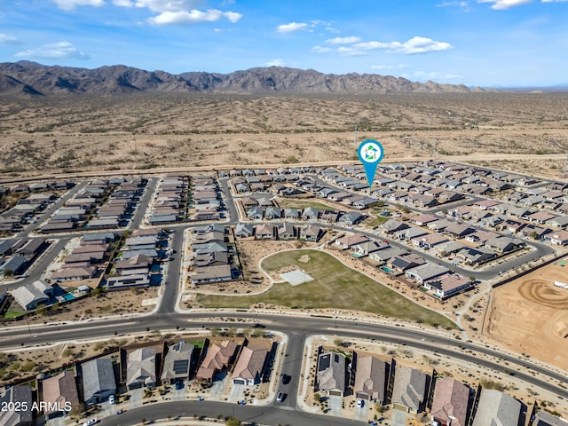 aerial view featuring a mountain view