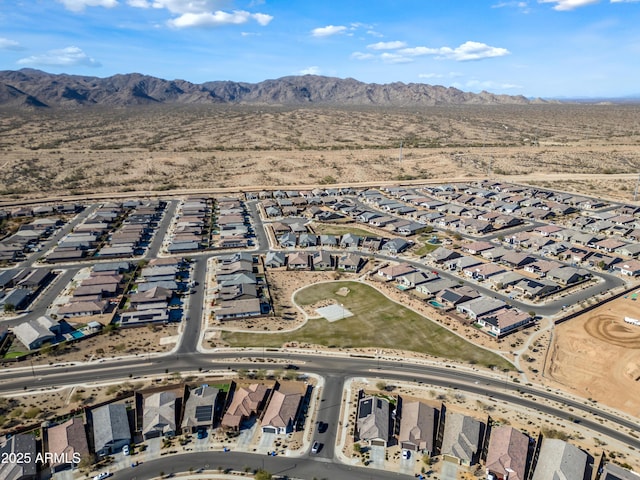 aerial view with a mountain view