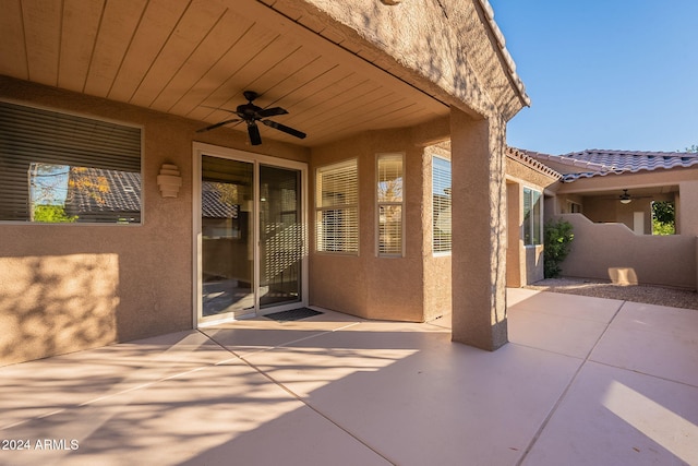 view of patio / terrace with ceiling fan