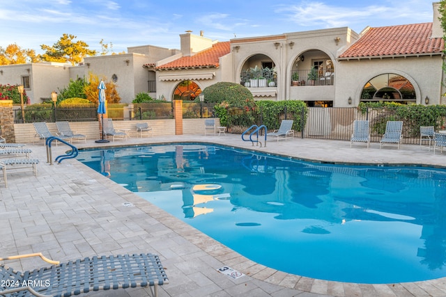 view of pool with a patio