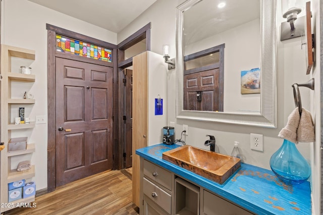 10975 E Janet Way, Dewey, AZ 86327 - bathroom featuring vanity and wood finished floors