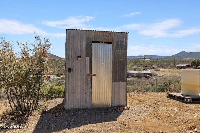 10975 E Janet Way, Dewey, AZ 86327 - view of shed featuring a mountain view and fence
