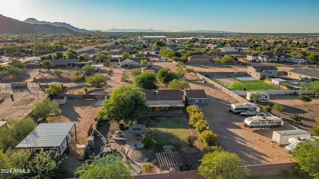 aerial view featuring a mountain view