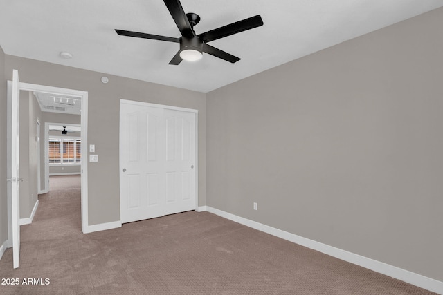 3376 E Lafayette Ave, Gilbert, AZ 85298 - unfurnished bedroom featuring carpet flooring, a closet, and ceiling fan