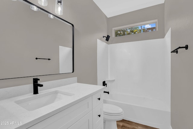3376 E Lafayette Ave, Gilbert, AZ 85298 - bathroom featuring vanity, shower / tub combination, and wood finished floors