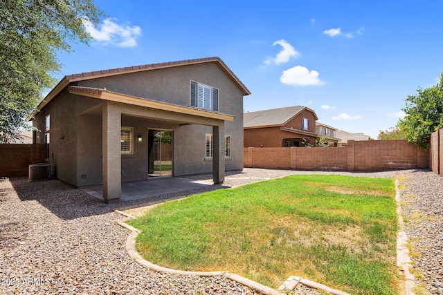3376 E Lafayette Ave, Gilbert, AZ 85298 - back of house featuring stucco siding, a fenced backyard, and a patio