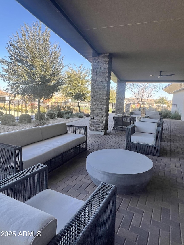 view of patio / terrace with an outdoor living space