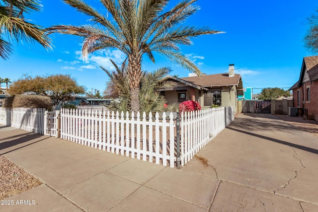 view of front of home with central AC unit