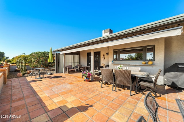 view of patio featuring area for grilling