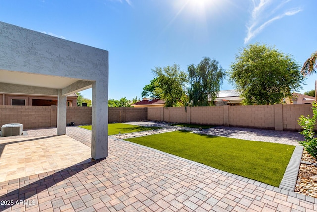 view of patio / terrace featuring a fenced backyard and cooling unit
