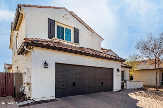 exterior space featuring a garage