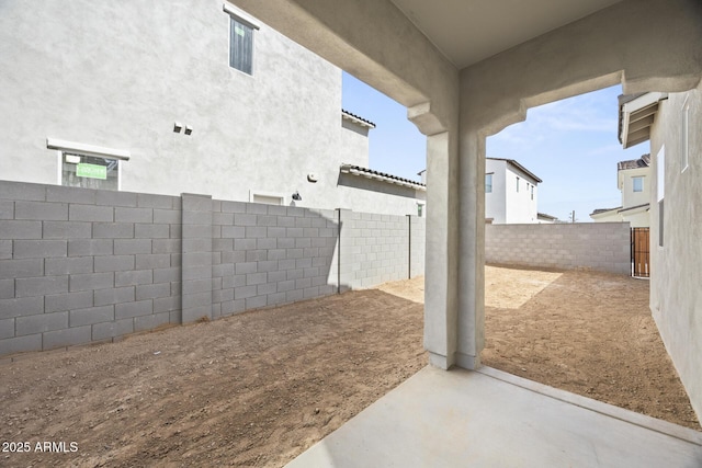 view of patio featuring a fenced backyard