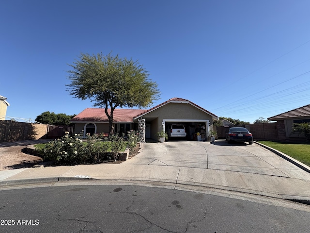 view of front of home with a garage