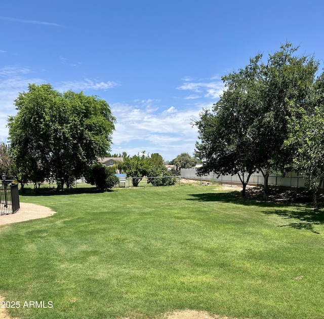 view of yard with fence