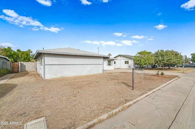 view of single story home