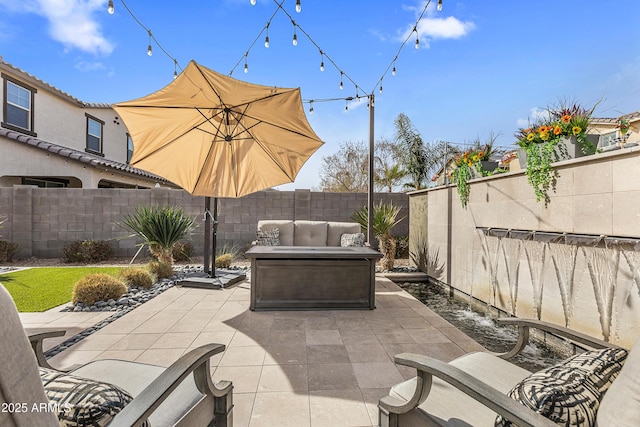 view of patio / terrace with a fenced backyard