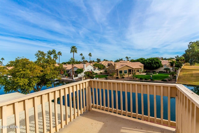 balcony with a water view