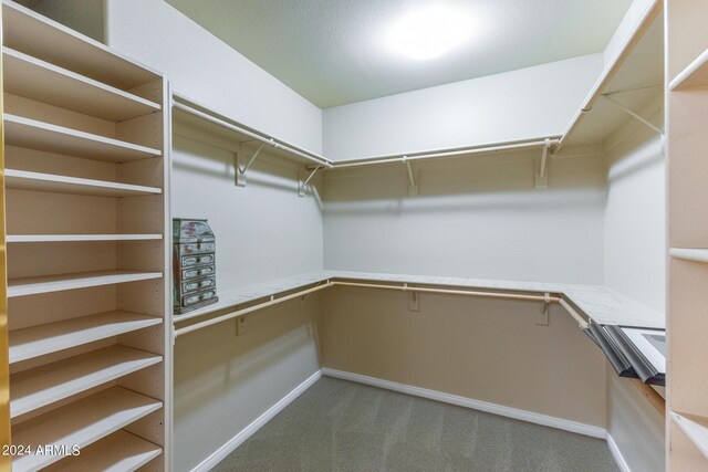 bedroom with light colored carpet and connected bathroom