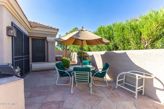 view of patio / terrace featuring area for grilling