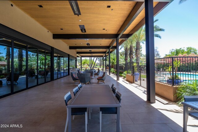 interior space with hardwood / wood-style floors