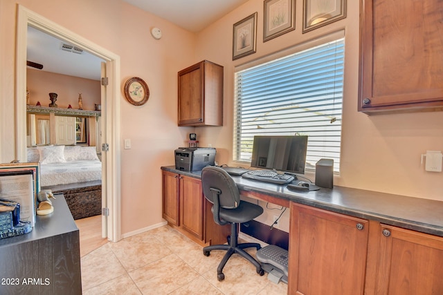 view of tiled office space