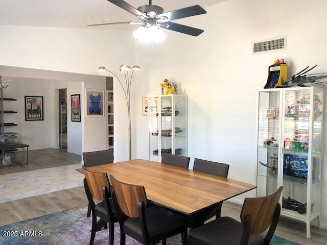 1156 E Vinedo Ln, Tempe, AZ 85284 - dining space featuring wood finished floors and a ceiling fan