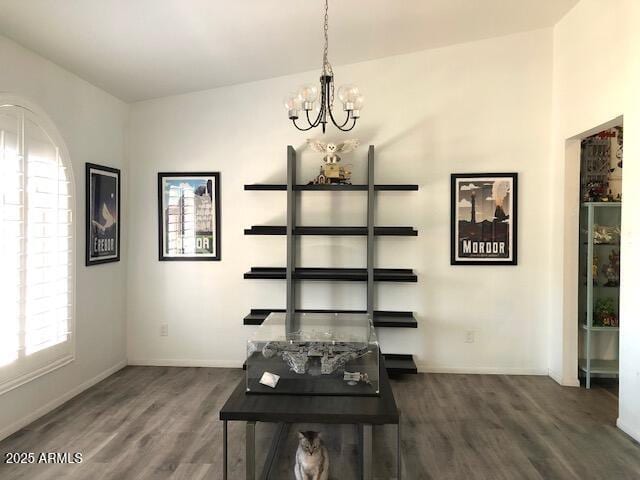 1156 E Vinedo Ln, Tempe, AZ 85284 - dining room with a chandelier, wood finished floors, and baseboards