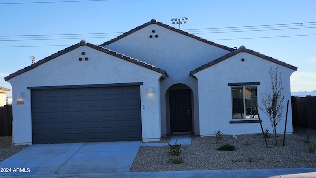 view of front of house with a garage