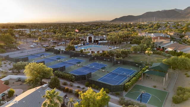 11816 E Terra Dr, Scottsdale, AZ 85259 - aerial view at dusk of a mountain view and a residential view
