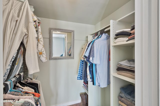 view of walk in closet