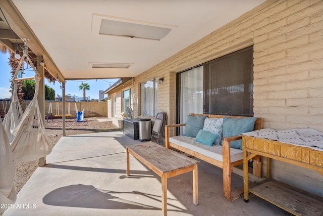 view of patio / terrace featuring a fenced backyard