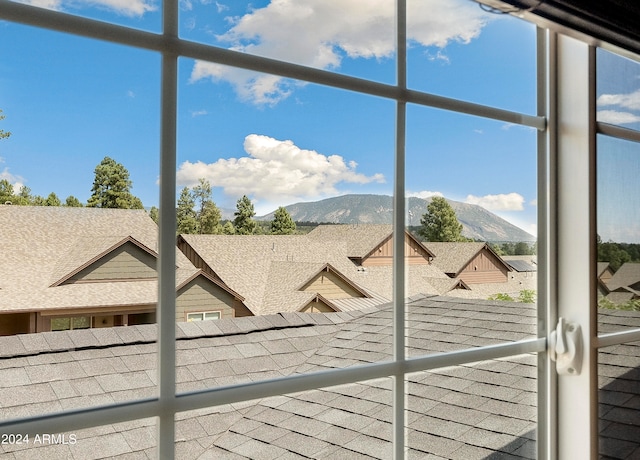 exterior space featuring a mountain view