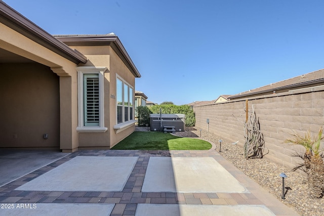 view of patio featuring a fenced backyard