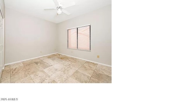 3761 W Kent Dr, Chandler, AZ 85226 - spare room featuring baseboards, ceiling fan, and stone finish floor