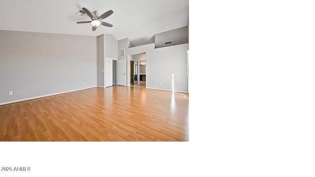 3761 W Kent Dr, Chandler, AZ 85226 - interior space with baseboards, ceiling fan, visible vents, and wood finished floors