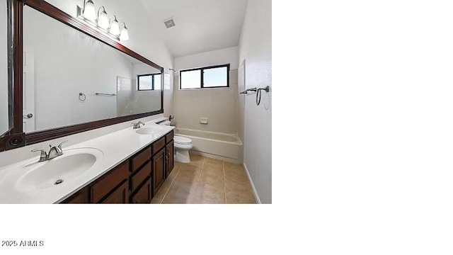 3761 W Kent Dr, Chandler, AZ 85226 - full bath with visible vents, tile patterned flooring, double vanity, toilet, and a sink