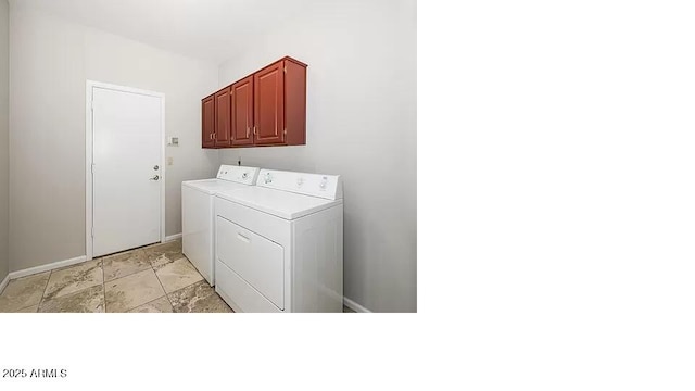 3761 W Kent Dr, Chandler, AZ 85226 - washroom featuring baseboards, cabinet space, and washing machine and clothes dryer