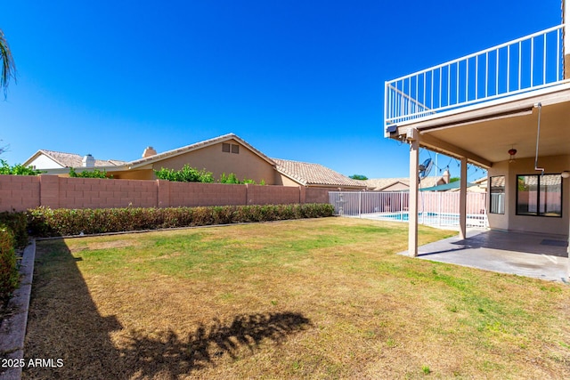 3761 W Kent Dr, Chandler, AZ 85226 - view of yard with a patio, a fenced backyard, and a fenced in pool