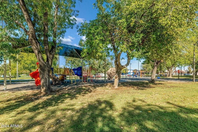 view of yard featuring a playground