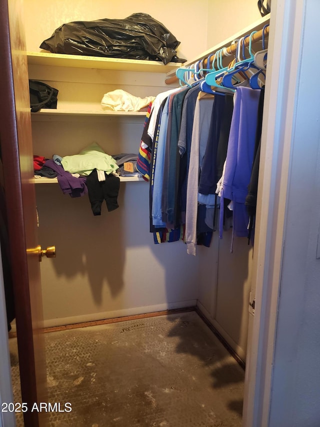 view of walk in closet