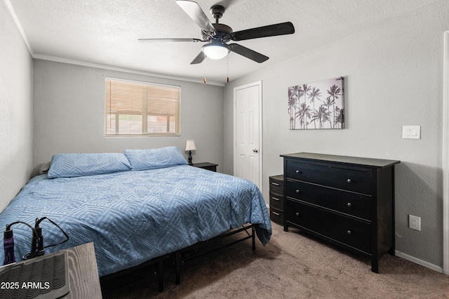 3806 N 64th Dr, Phoenix, AZ 85033 - carpeted bedroom with ceiling fan and a textured ceiling