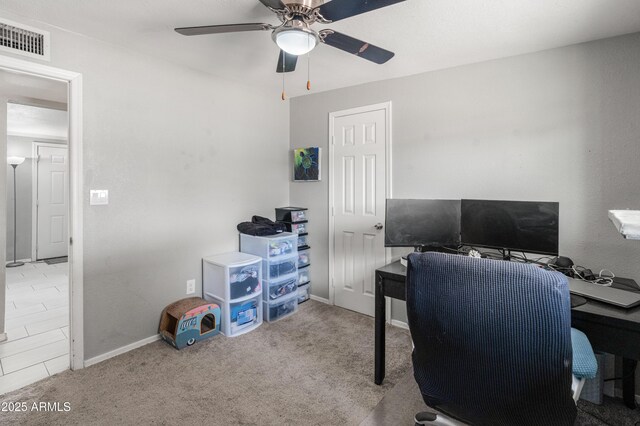 3806 N 64th Dr, Phoenix, AZ 85033 - carpeted office with ceiling fan and baseboards