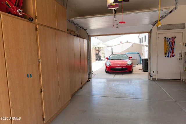 garage with central air condition unit