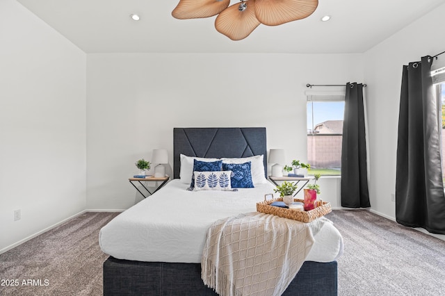 4140 E Claxton Ave, Gilbert, AZ 85297 - carpeted bedroom featuring recessed lighting, baseboards, and a ceiling fan